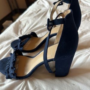 Navy blue suede heels